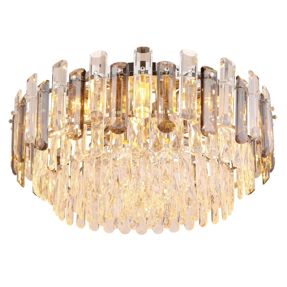 Plafondlamp Orgina chroom met kristal Ø 55cm