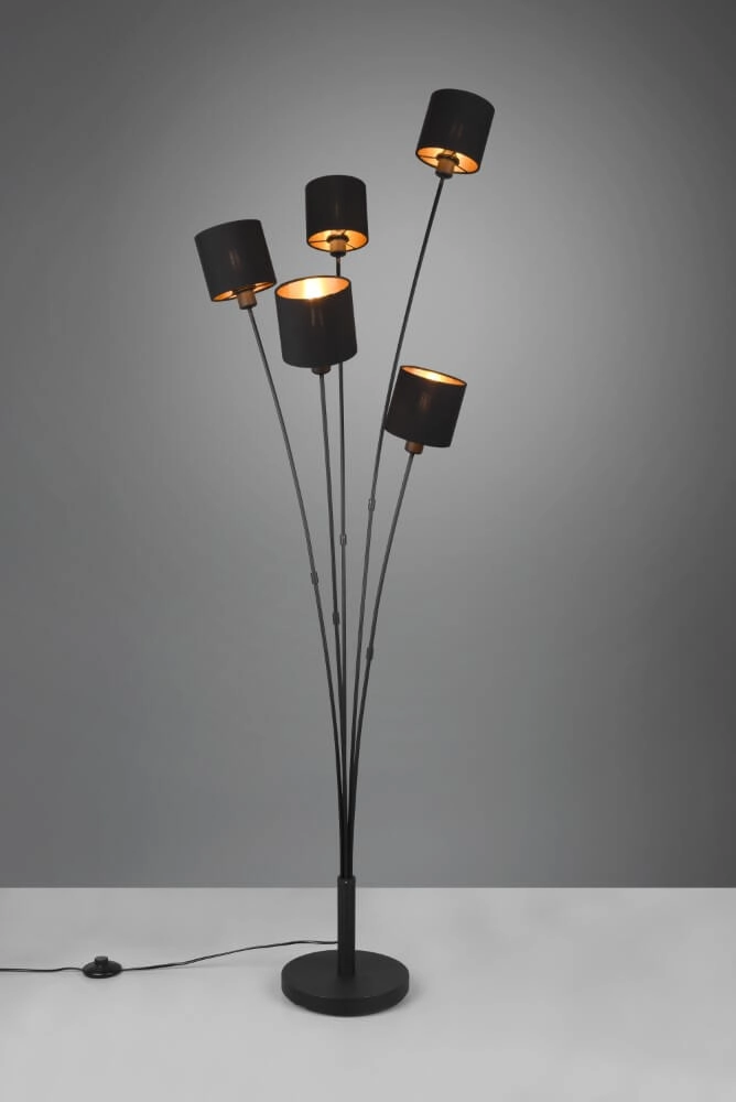 Vloerlamp Tommy 5-lichts zwart Trio 4017807507577