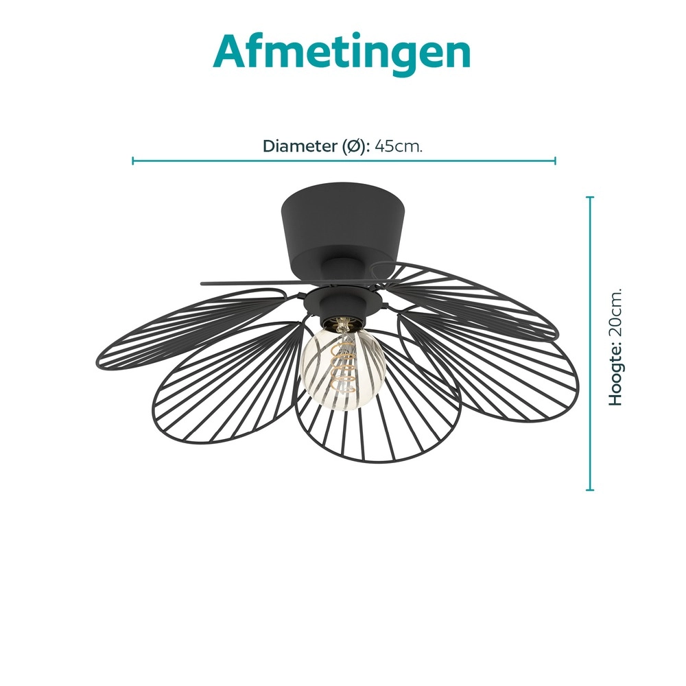 Plafondlamp Binacua zwart Ø 45cm Eglo 9008606405947