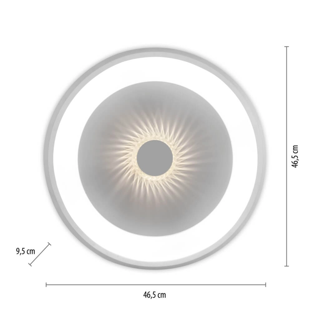Ronde plafondlamp Vertigo wit Ø 46,5cm Just Light 4043689994709