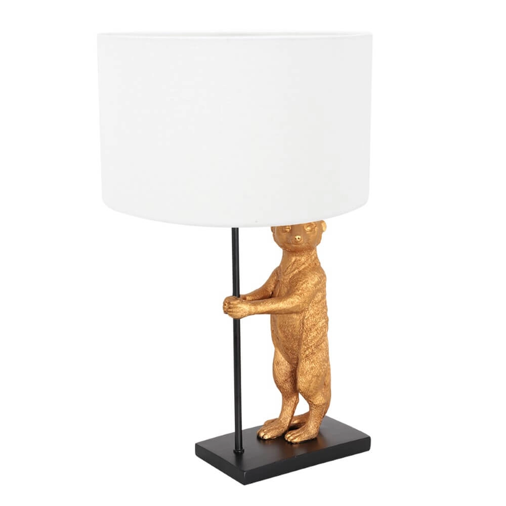 Schemerlamp Animaux met zand linnen kap