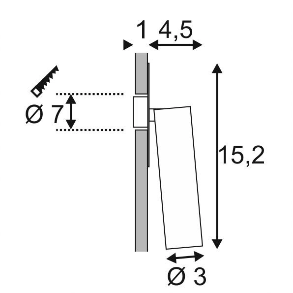 Led inbouwspot Karpo zwart SLV 4024163170666