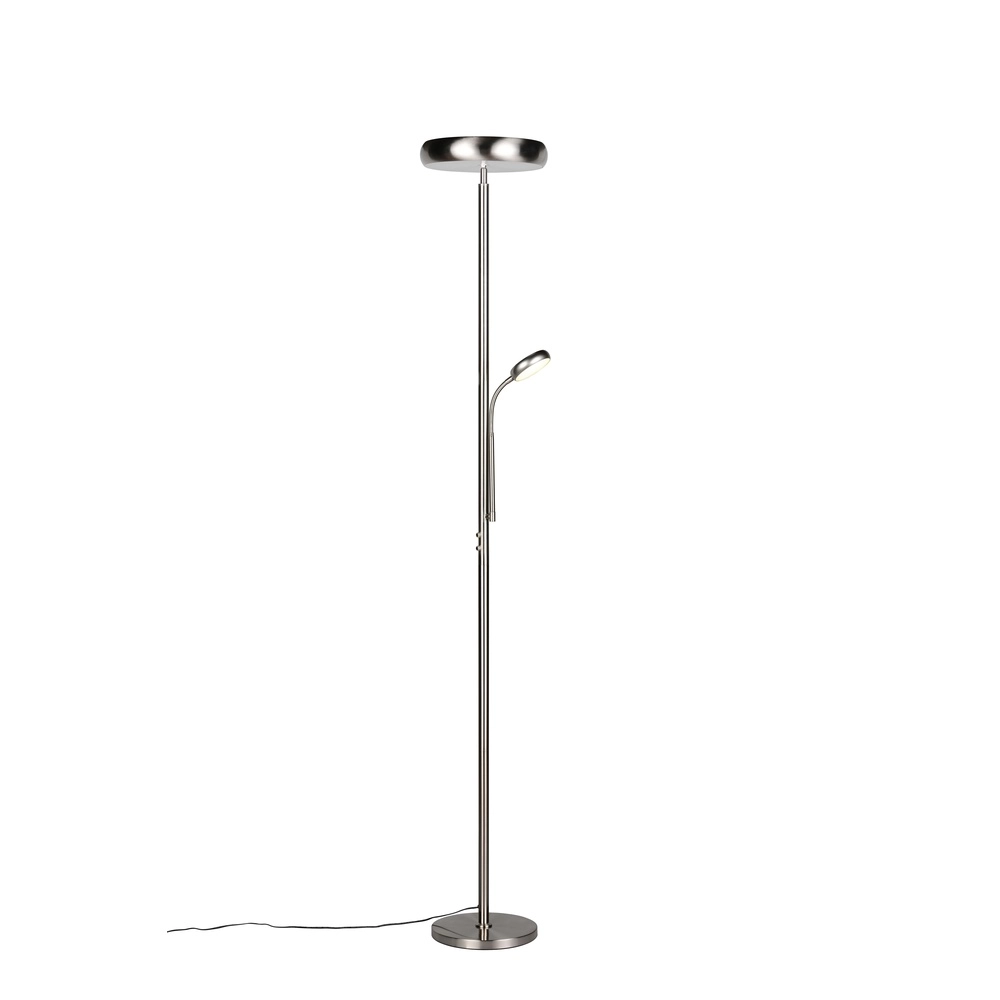 Vloerlamp Palermo nikkel met leeslamp Trio 4017807641370