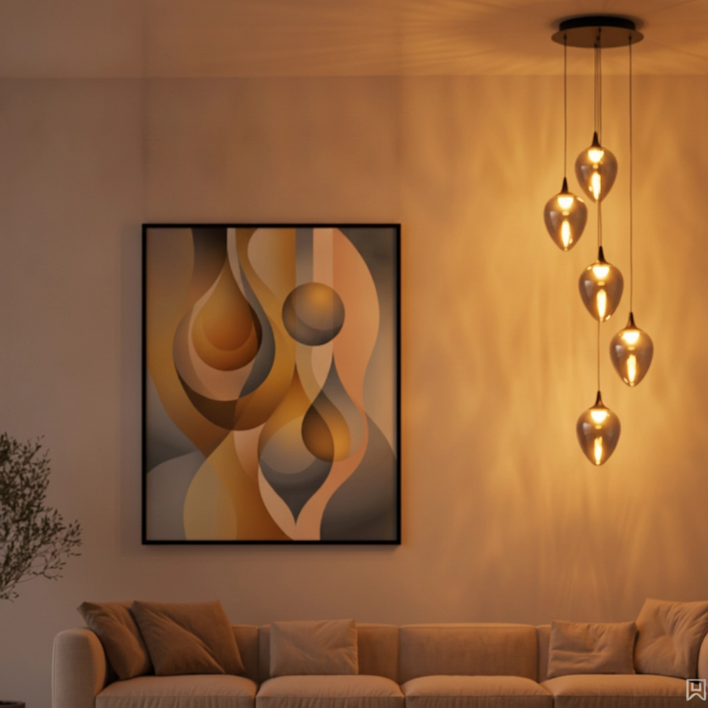 Hanglamp Nali 5-lichts smoke glas