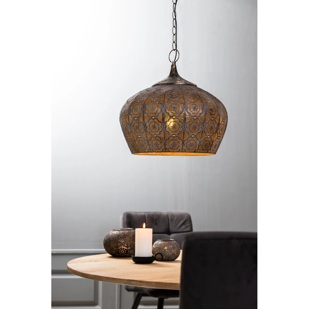 Hanglamp Emine Ø 43,5cm bruin Light & Living 8717807195342