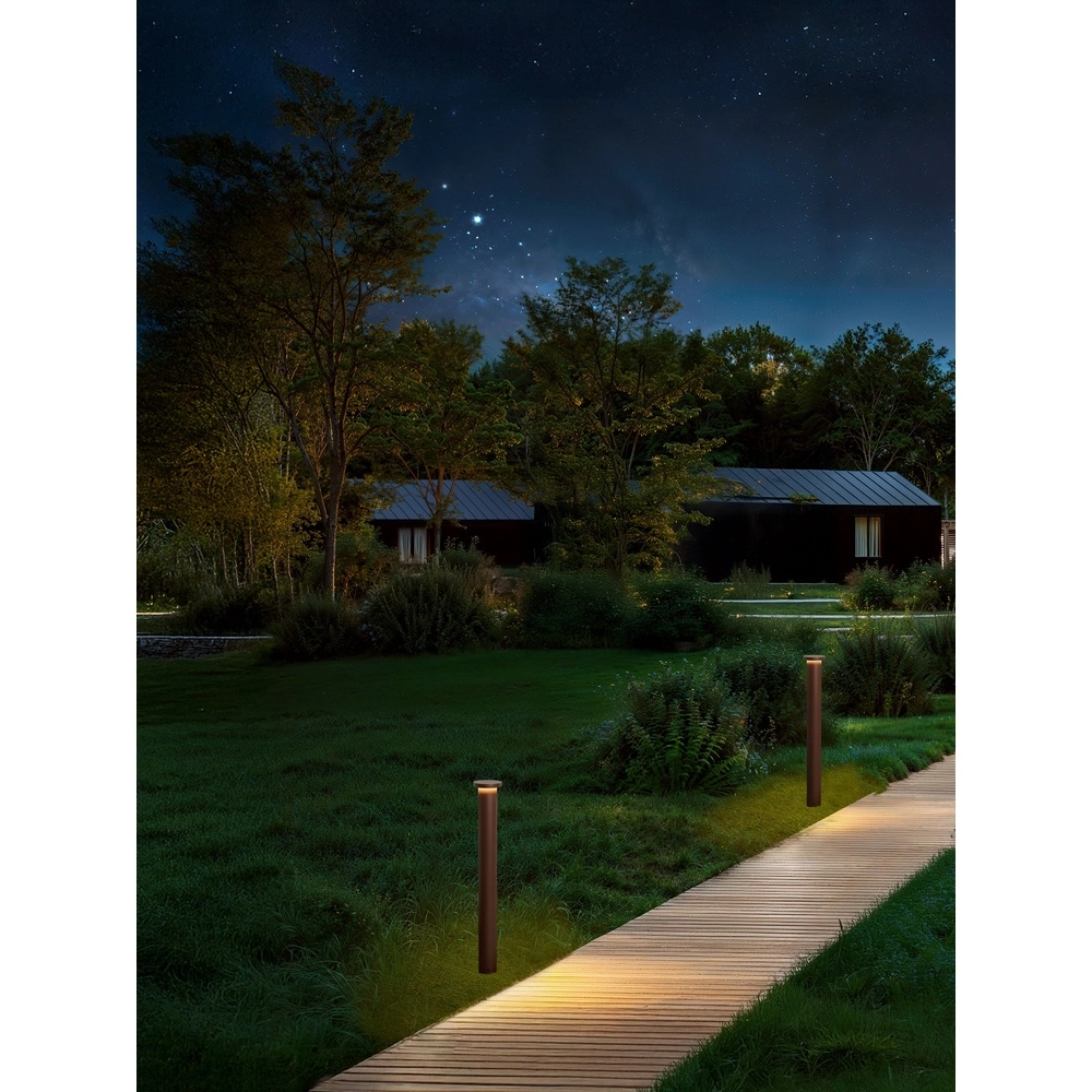 Moderne padverlichting Bast roestbruin 65cm - 3000K