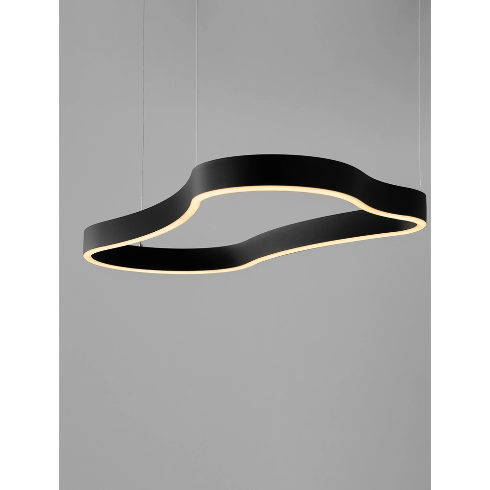 Natuurlijke vorm hanglamp Dussa zwart 90cm