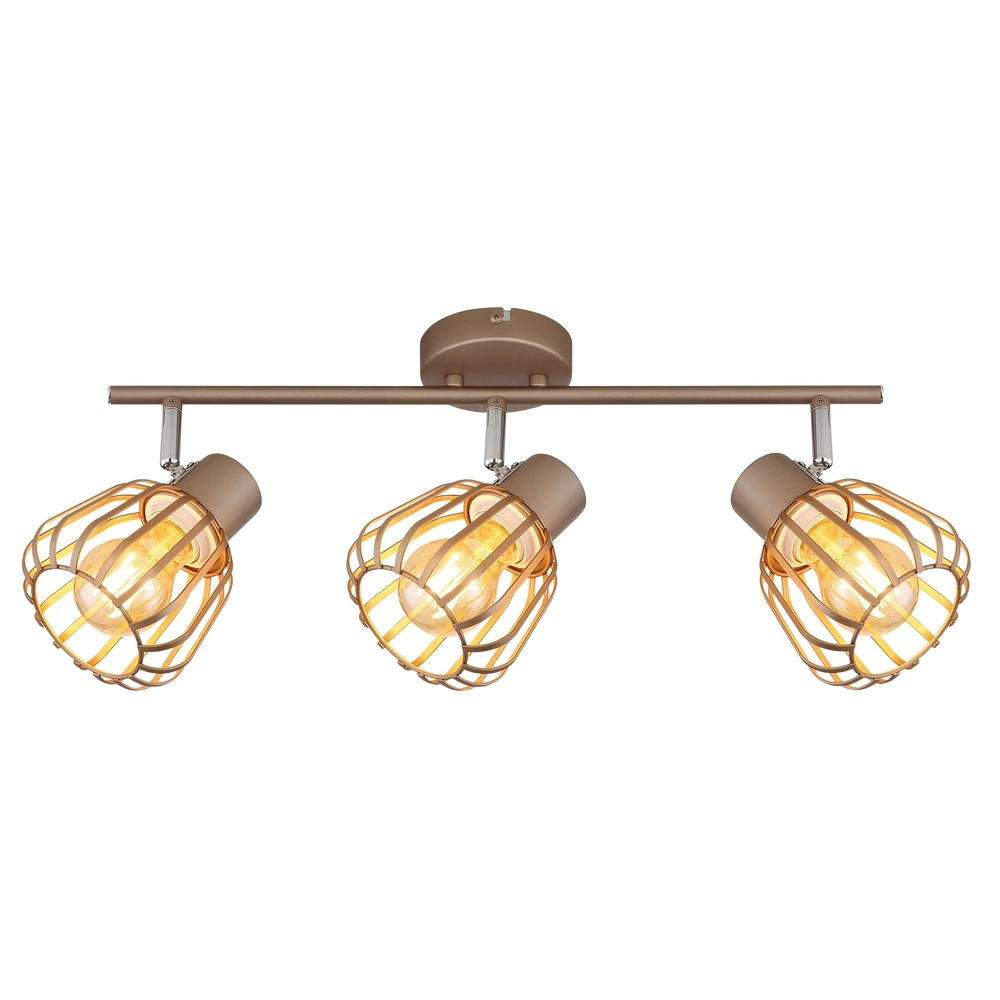Plafondlamp Olin 3-lichts koffie bruin Globo 9007371589579