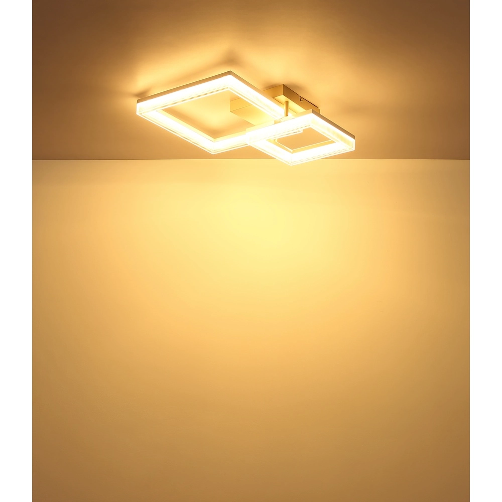 Moderne plafondlamp Zara zand bruin vierkant Globo 9007371576074