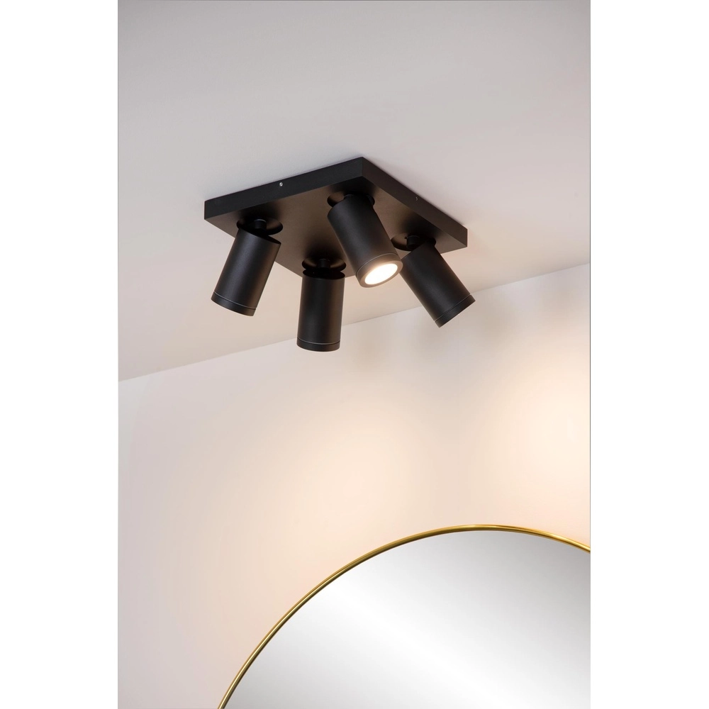 Plafondspot Taylor IP44 4-lichts zwart Lucide 5411212092670