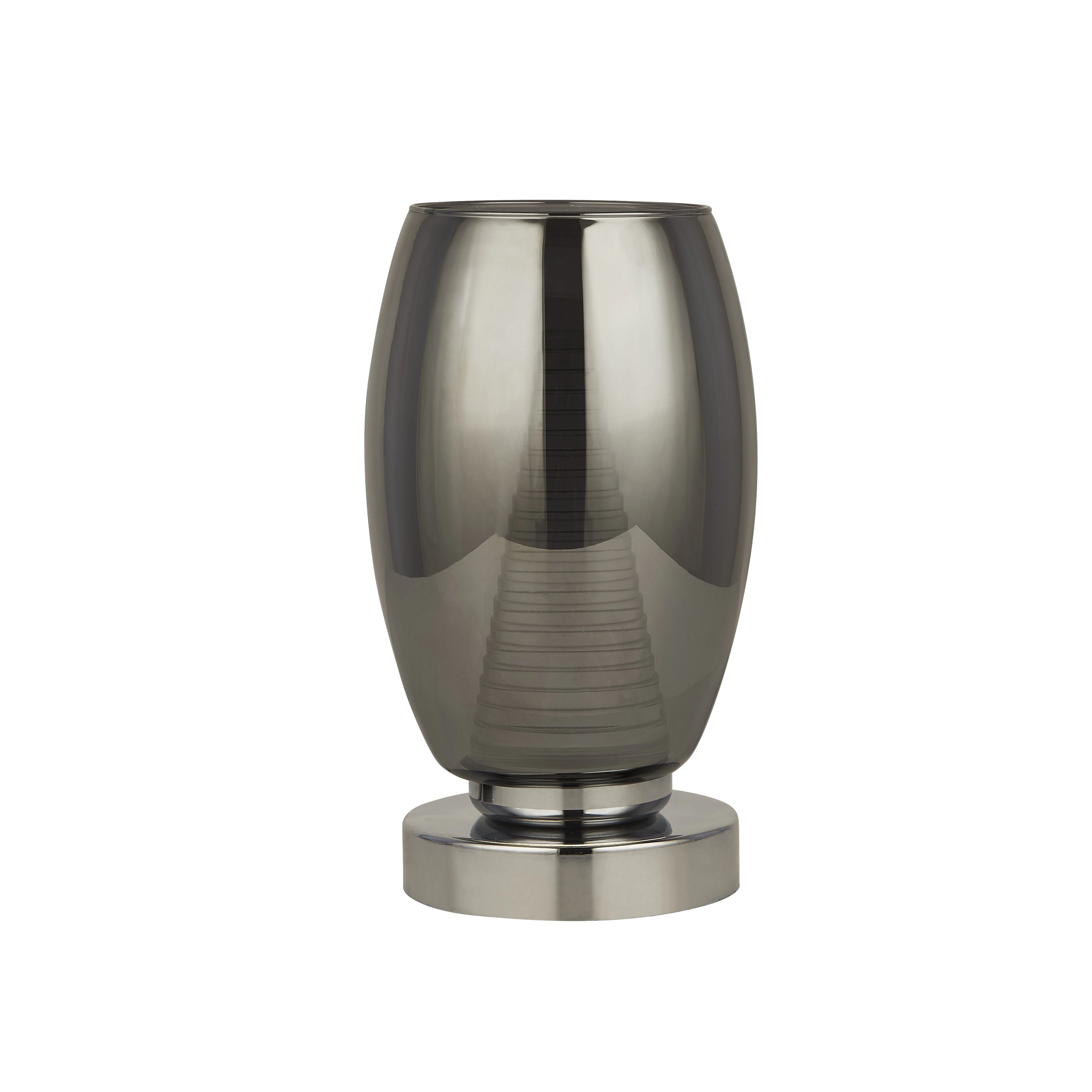 Tafellamp Cyclone chroom met smoke glas