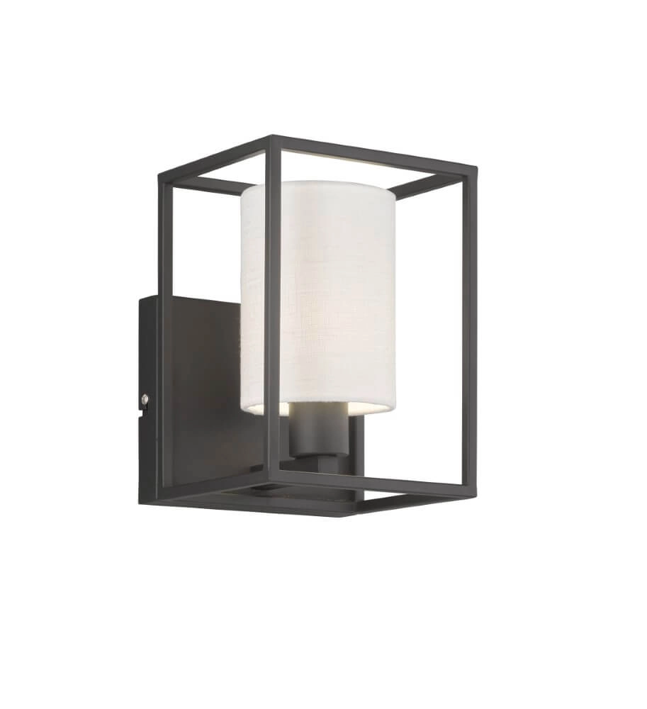 Landelijke wandlamp Gilli witte kap