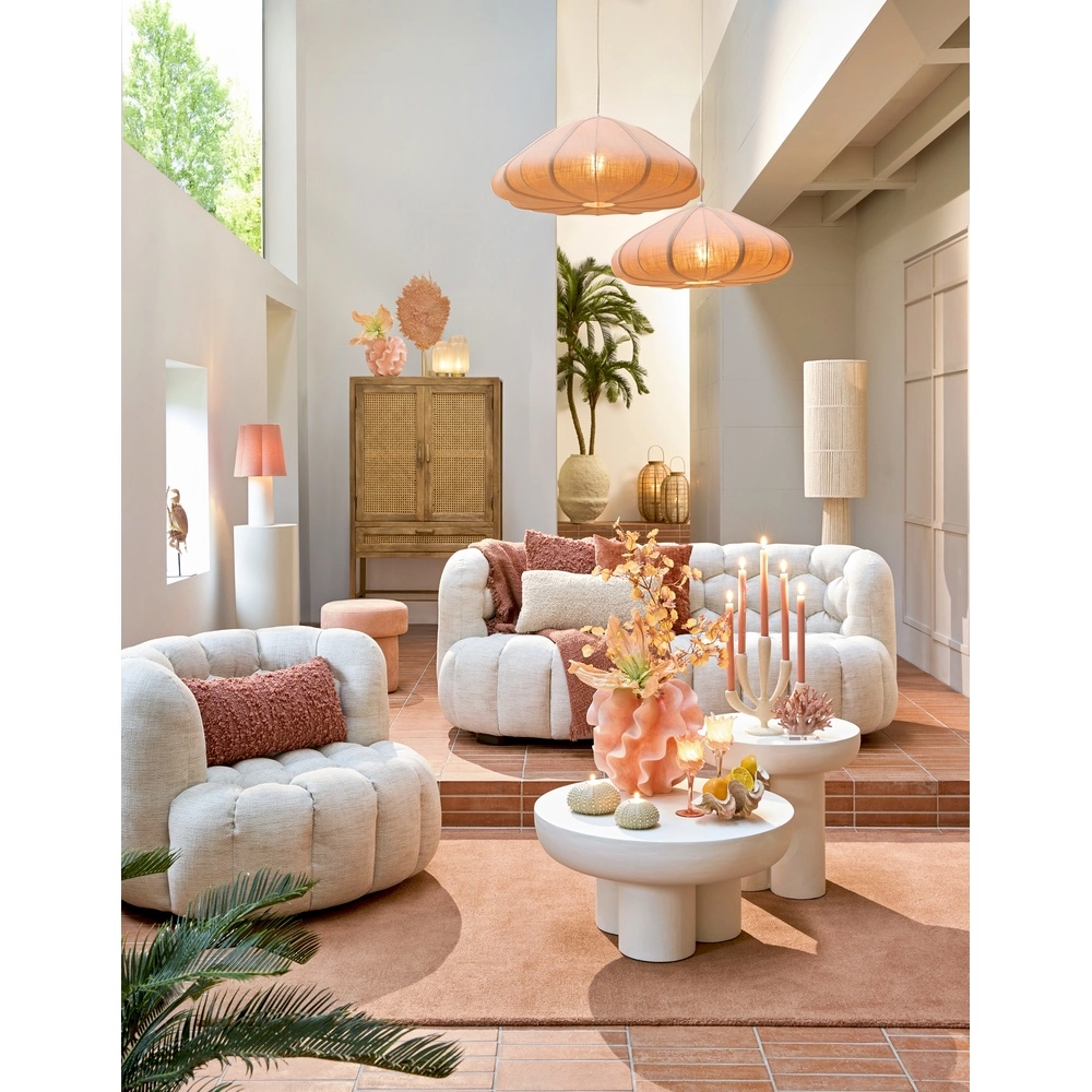 Schemerlamp Musaby organische vorm - wit en roze Light & Living 8717807784256