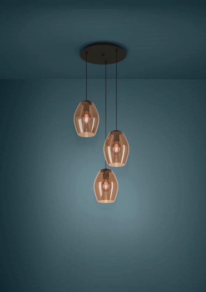 Hanglamp amberglas Estanys 1 3-lichts Stars of Light 9008606235940