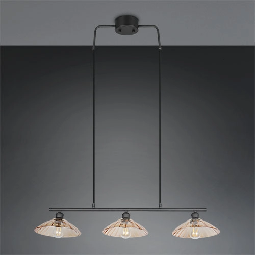 Klassieke hanglamp Eluna 3-lichts zwart Trio 4017807682502