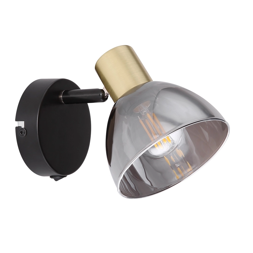 Design wandlamp Jay zwart met smoke Globo 9007371393398