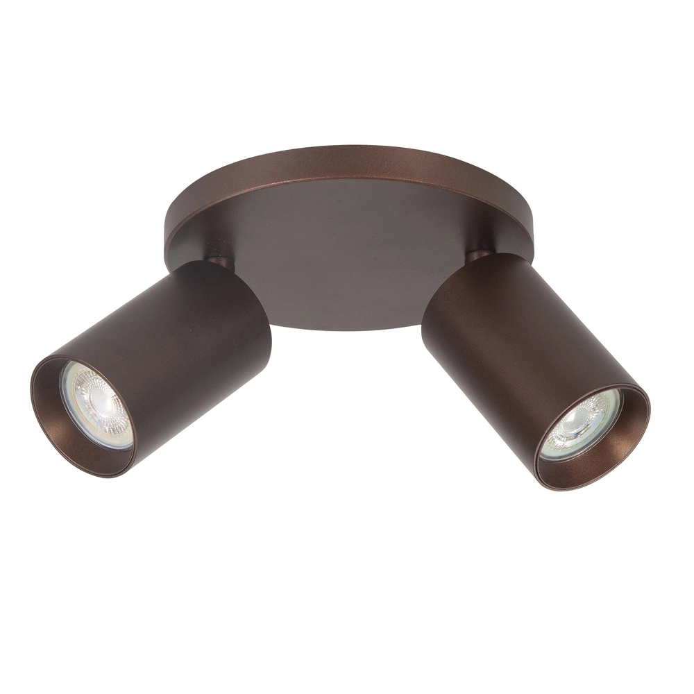 Opbouwspot Mila 2-lichts rond choco