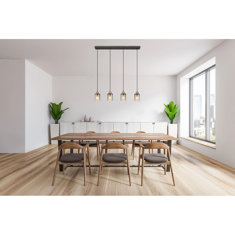 4-lichts hanglamp Reid zwart Globo 9007371445264
