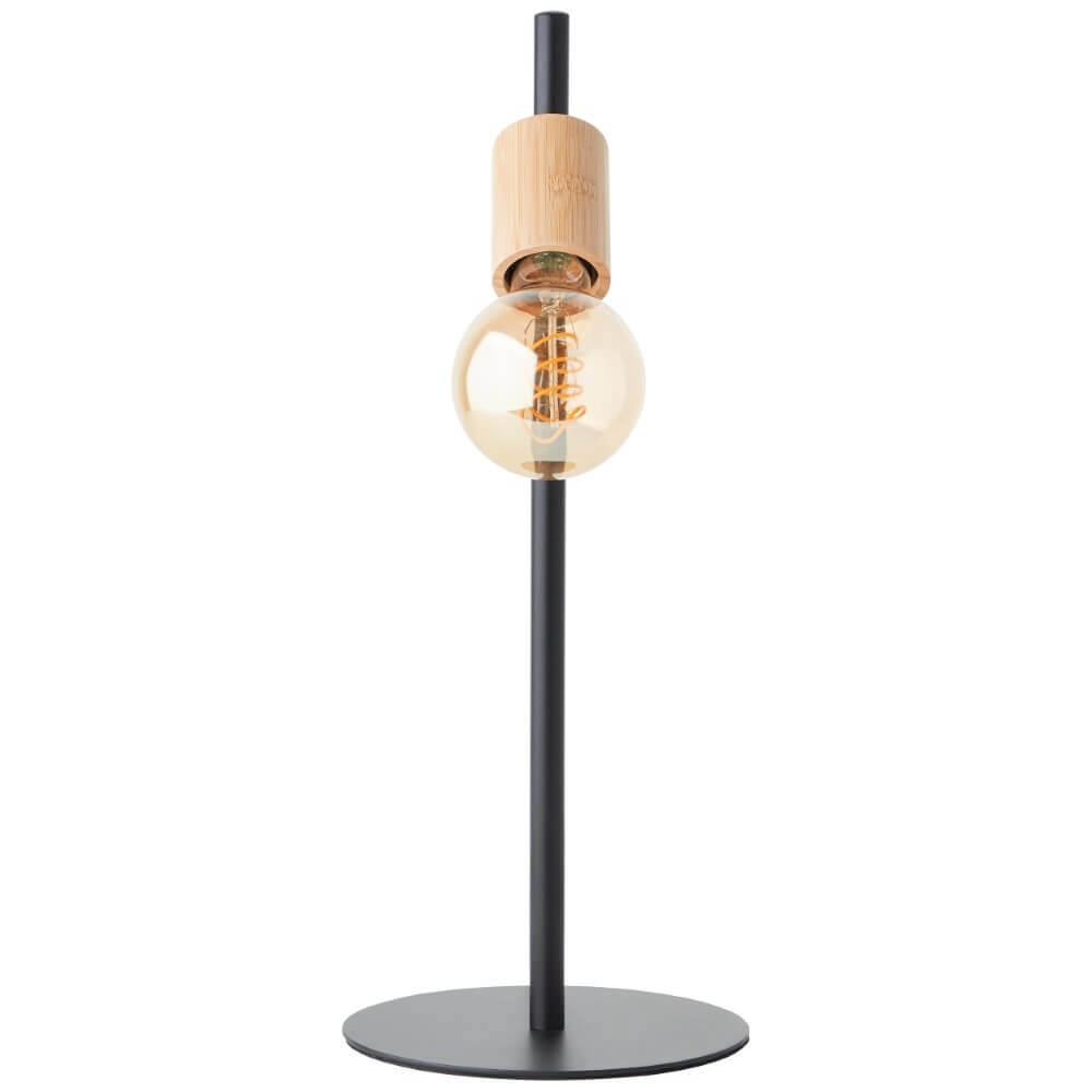 Wandlamp Benny zwart met hout Brilliant 4004353408397