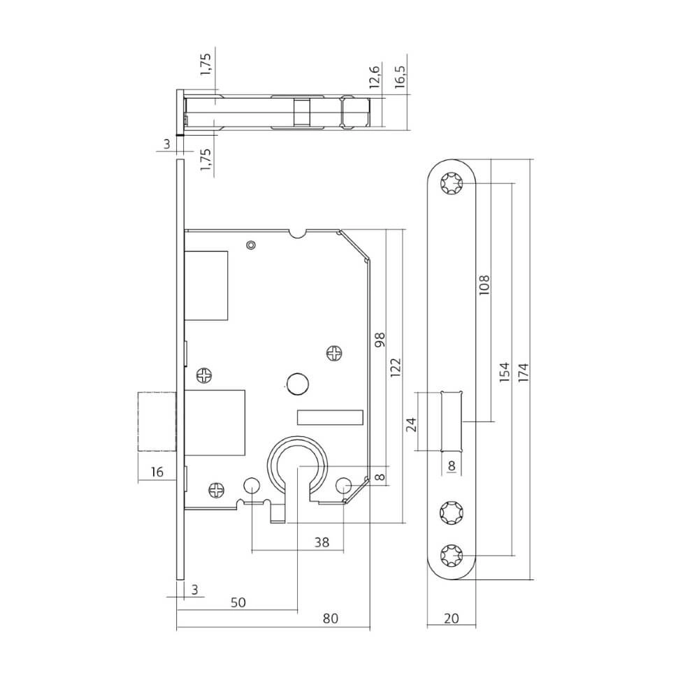 Slotkast cilinder Domus zonder kruk zwart Intersteel 8714186463130