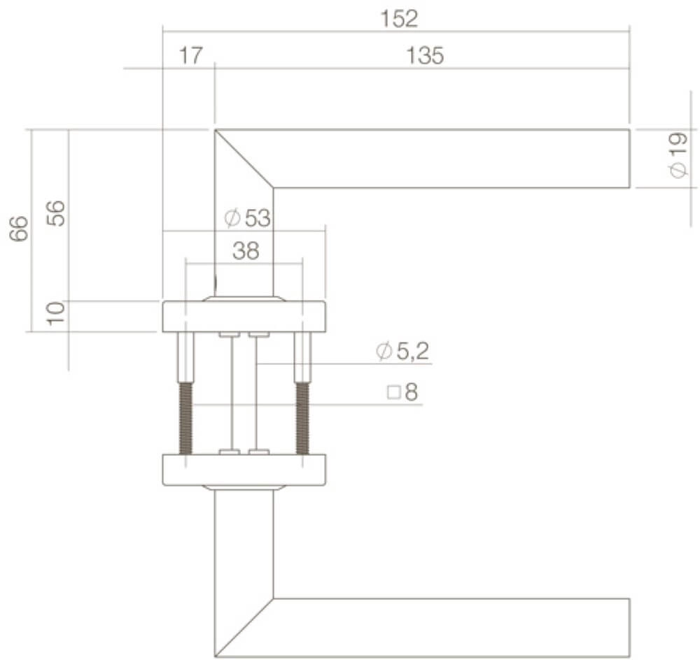 Strakke deurklink Jura zwart Intersteel 8714186400555
