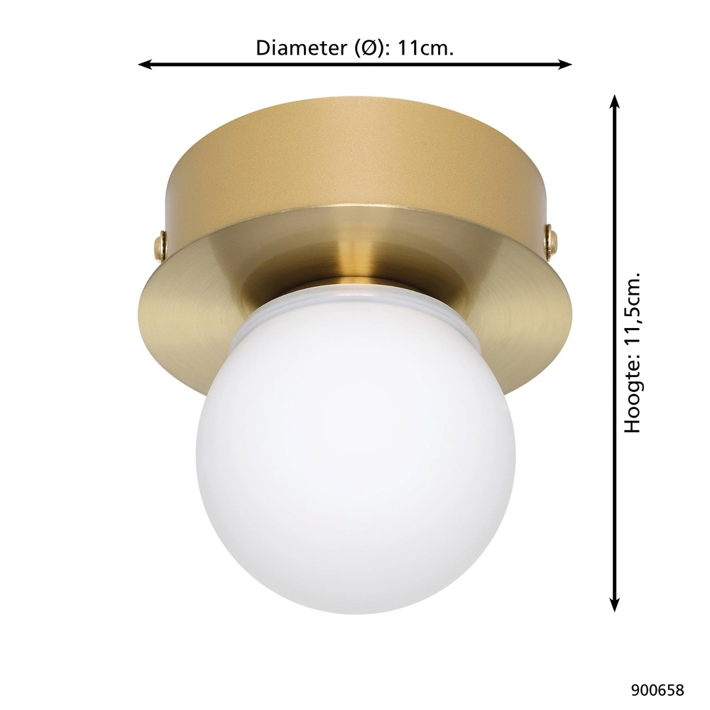 Messing plafondlampje Mosiano Ø 11,5cm Eglo 9008606286089