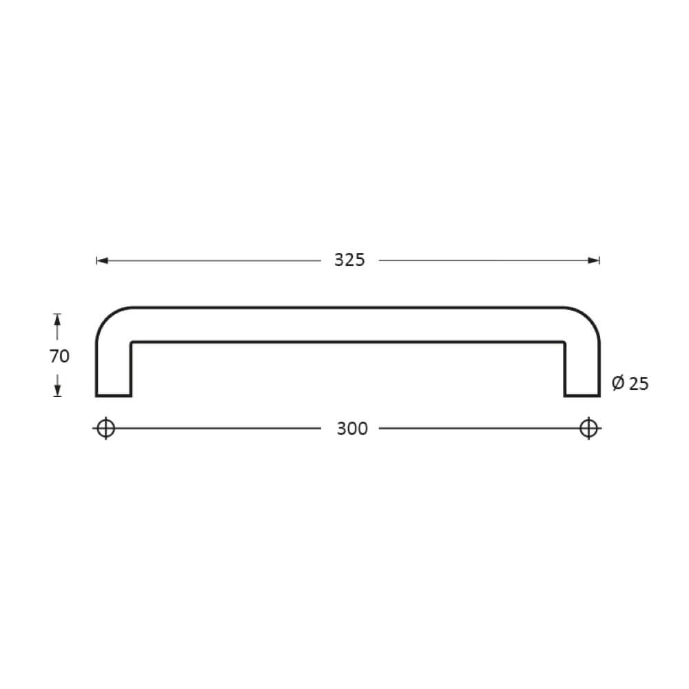 Deurgrepen U-vorm Gripon 32,5cm RVS Intersteel 8714186334546