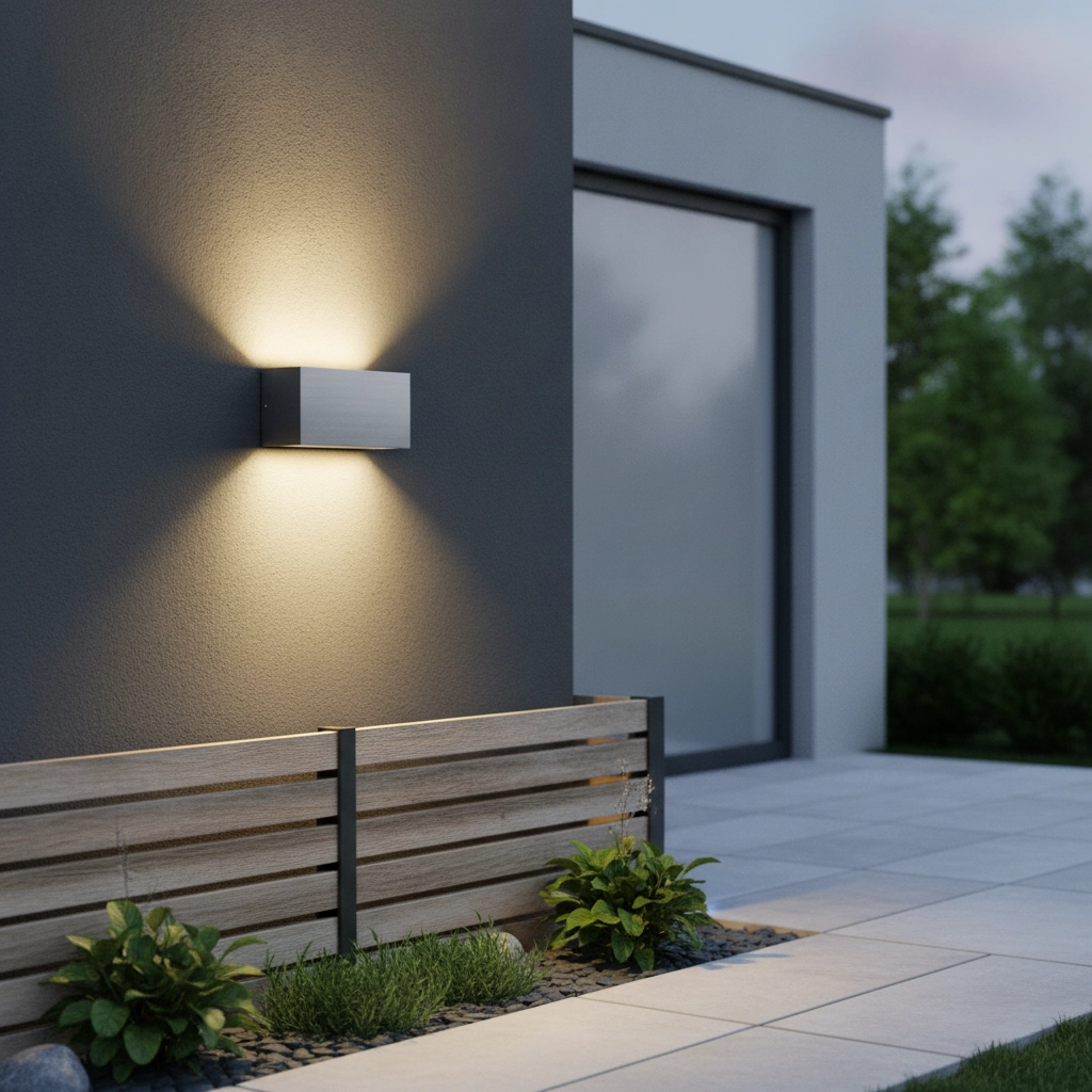 Platte up- & downlighter Box 17cm-aluminium