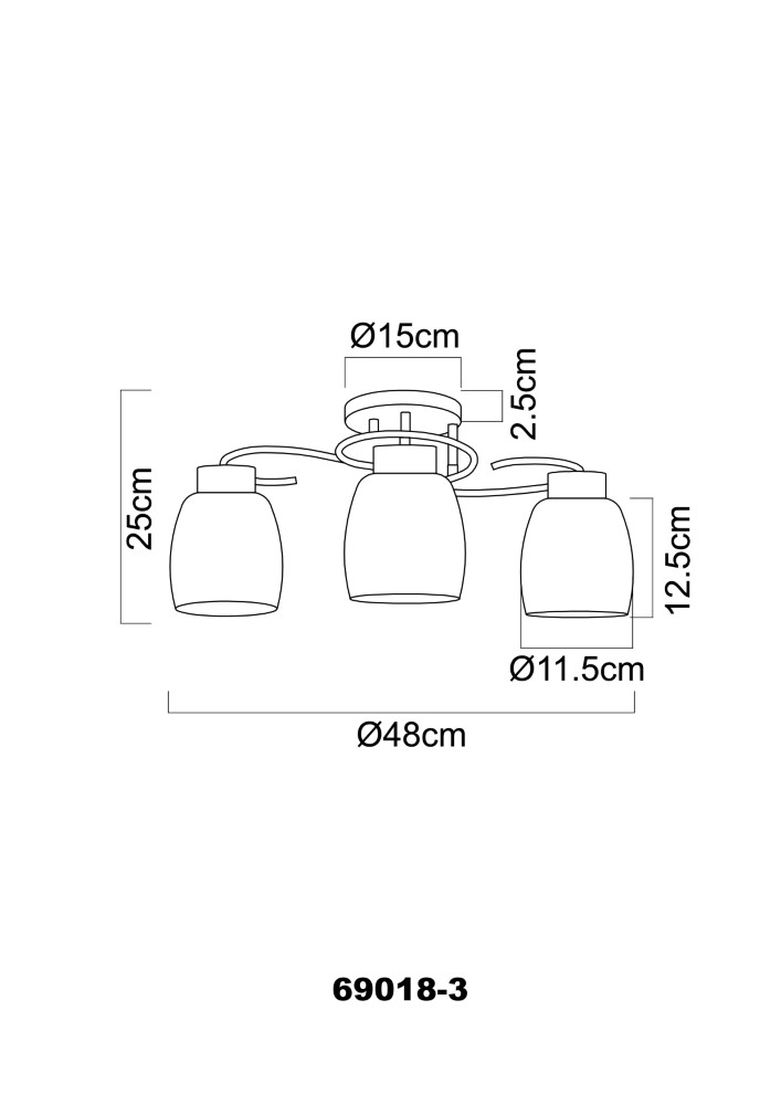 Plafondlamp Pessoa Iv zwart Globo 9007371329045