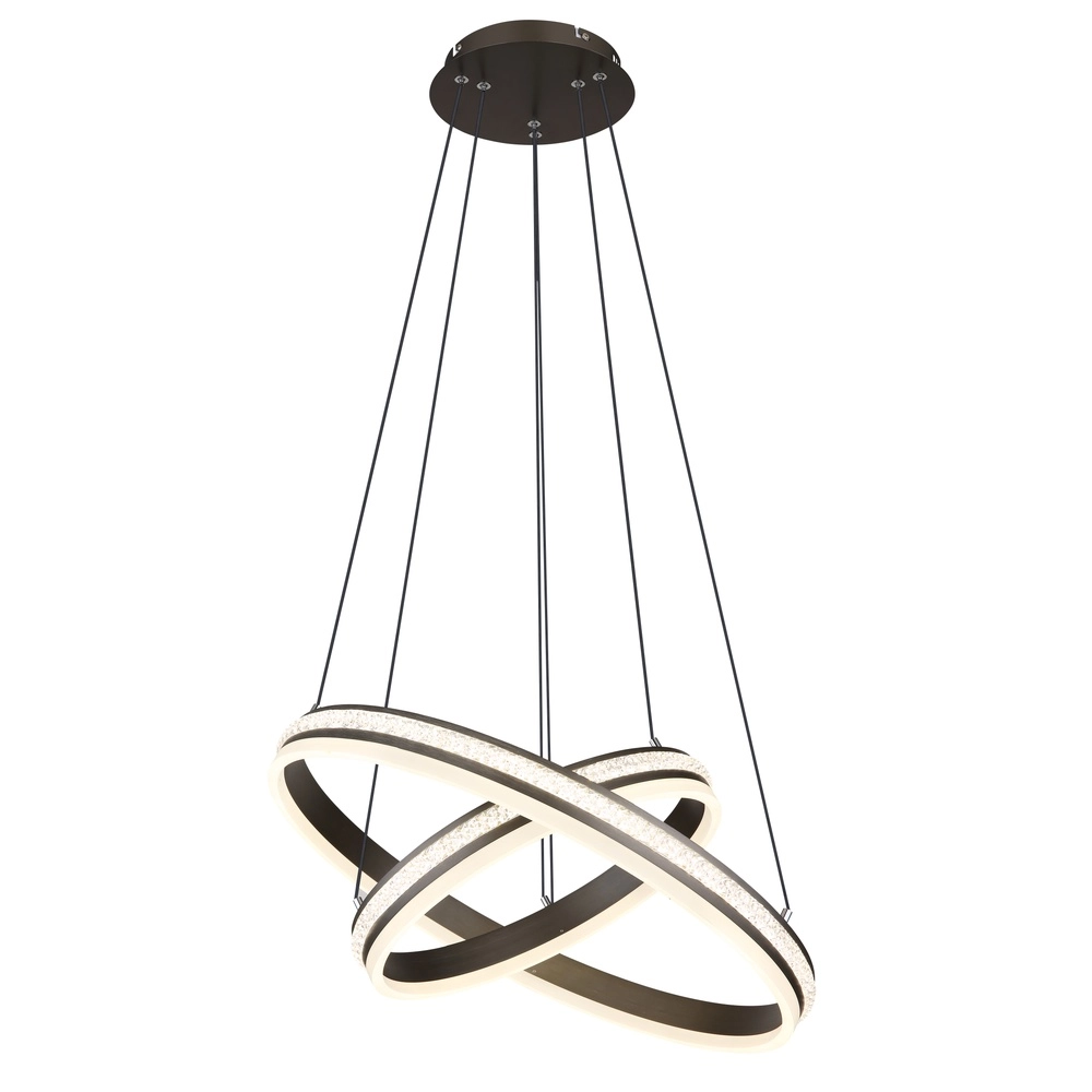 Design hanglamp Grouni 2 ringen titanium geborsteld