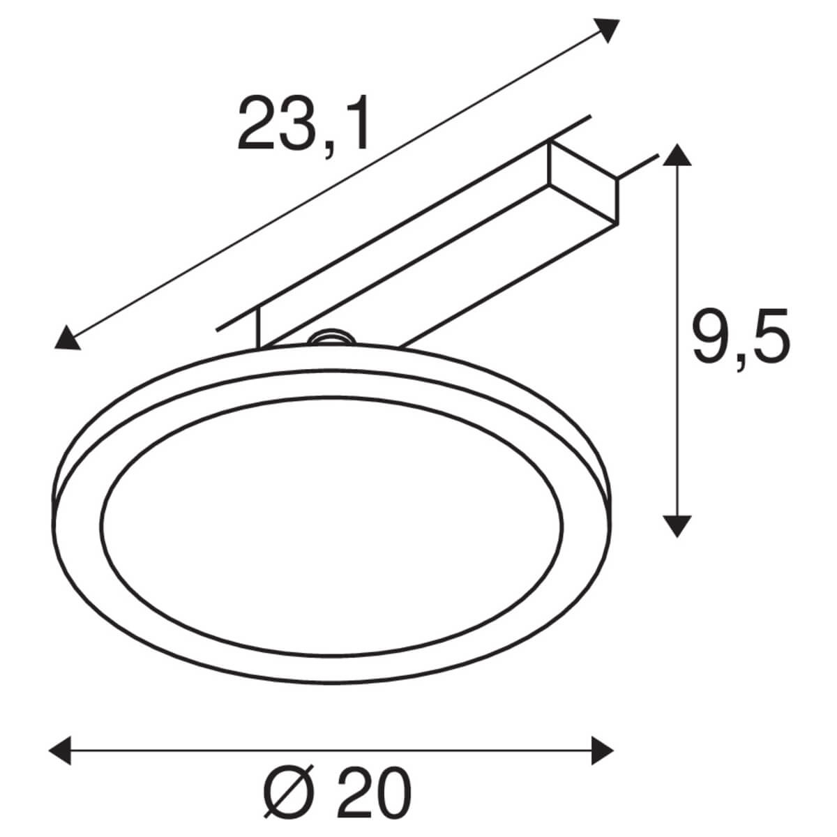 1-fase led paneel Panel Track rond zwart SLV 4024163250856