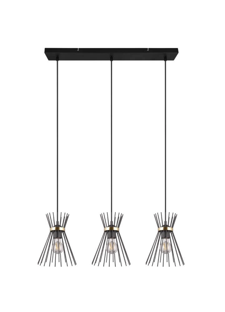 Hanglamp Rod design zwart 3-lichts