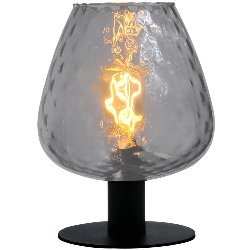 Tafellamp Porto met Diamond smoke glas