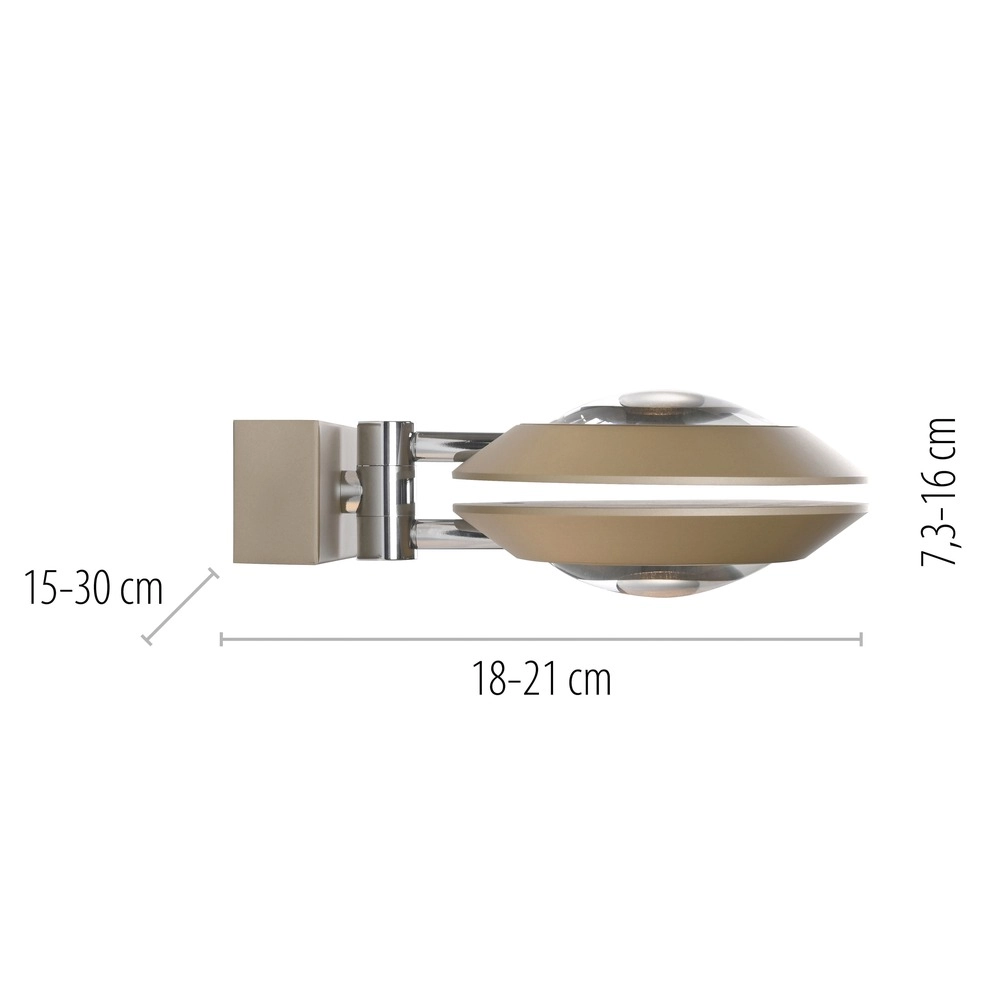 2L led wandlamp Pure Oculis bronce Paul Neuhaus 4012248397039