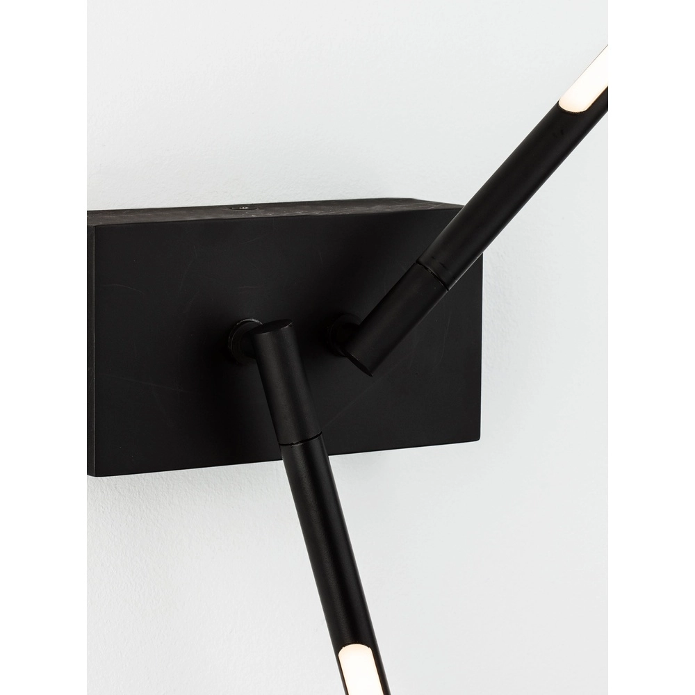 Wandlamp Raccio zwart dubbel Lyora 5212017420466