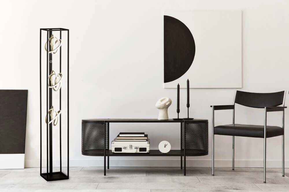 Design staande lamp Gisi zwart met goud Fischer & Honsel 4003694402866