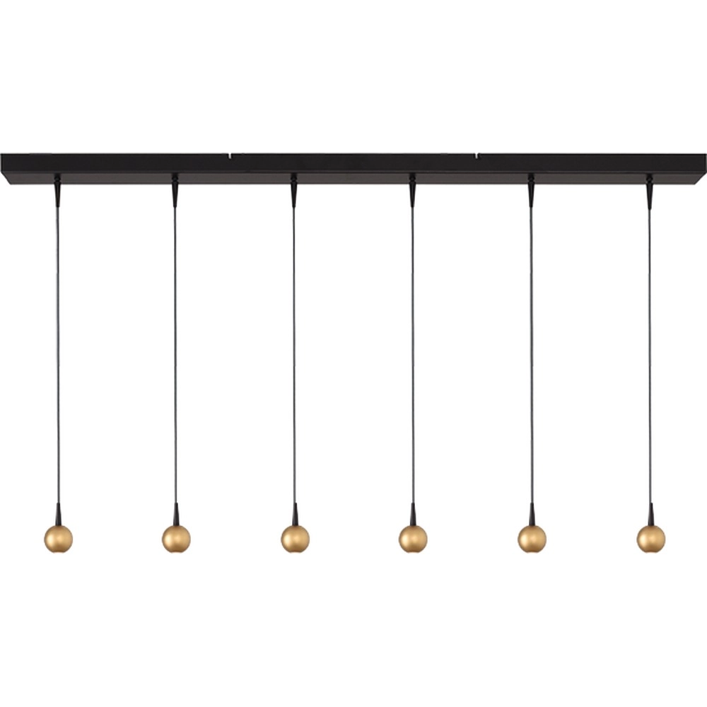 6-lichts hanglamp Talana zwart met goud Ø 6cm DTW
