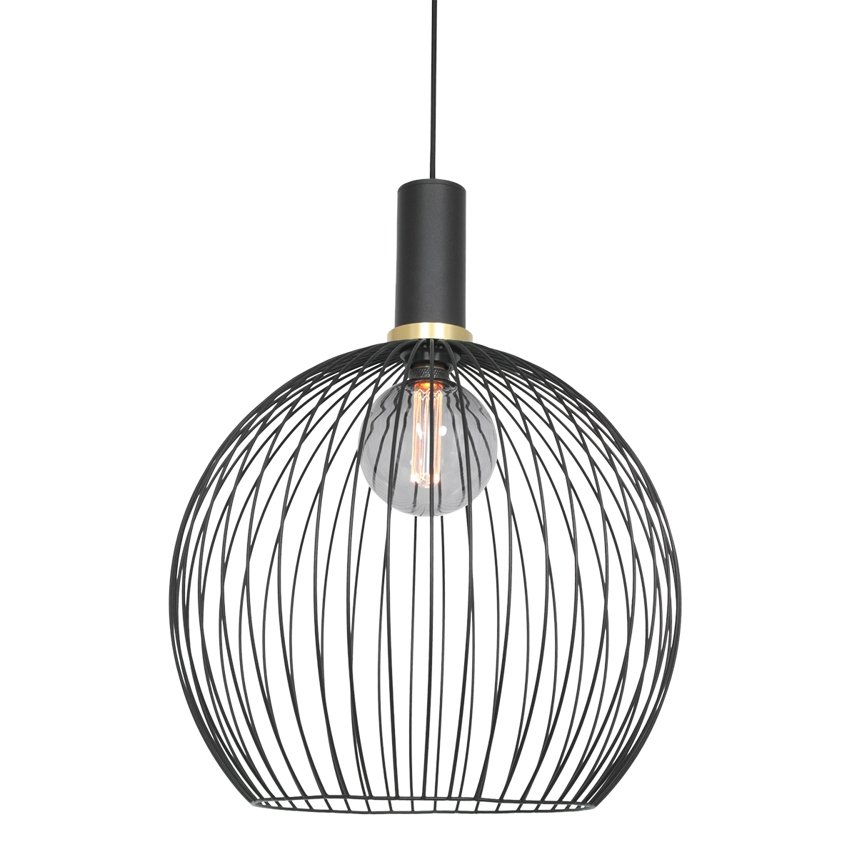 Draadlamp Aureole 42cm zwart met goud
