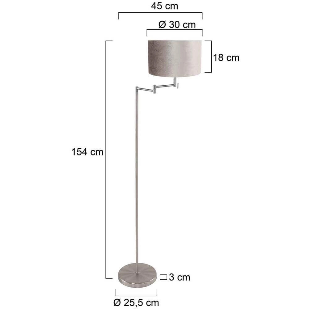 Vloerlamp Bella metaal met zilvere kap Steinhauer 8712746174502