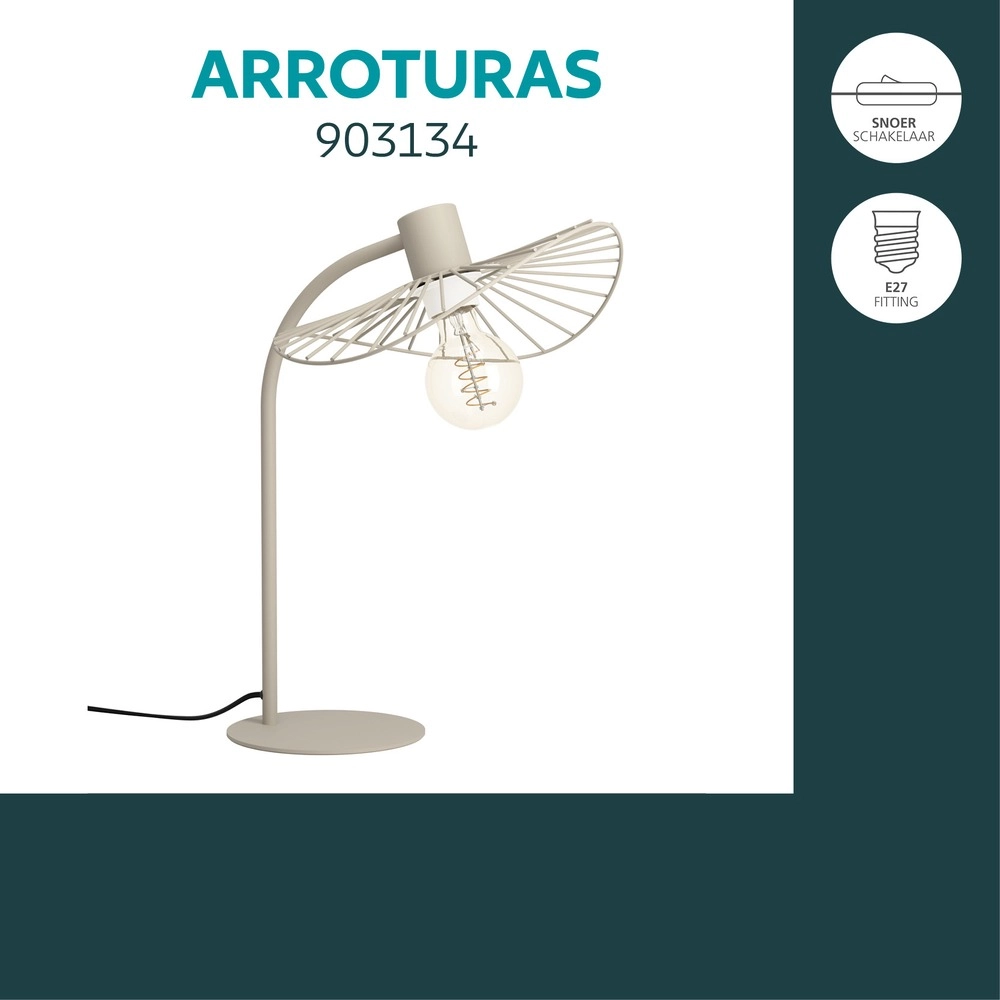 Design tafellamp Arroturas zand bruin Eglo 9008606406159