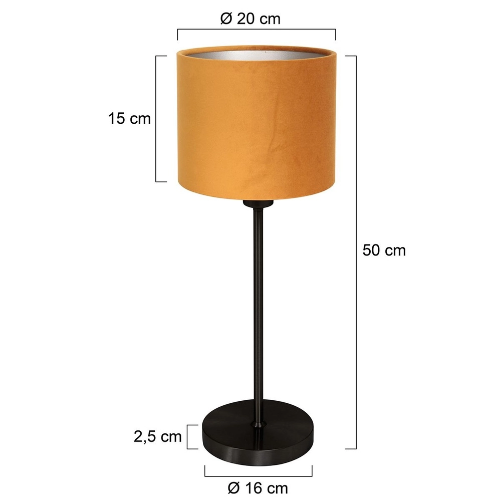 Zwarte tafellamp Noor met gouden kap Steinhauer 8712746182187