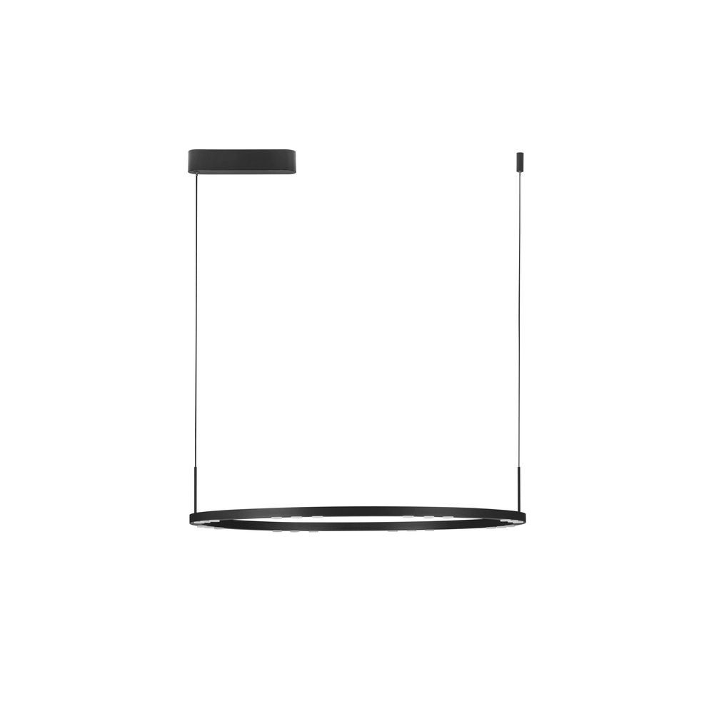 Strakke hanglamp Lunette zwart Ø 80cm Lyora 5212017465207
