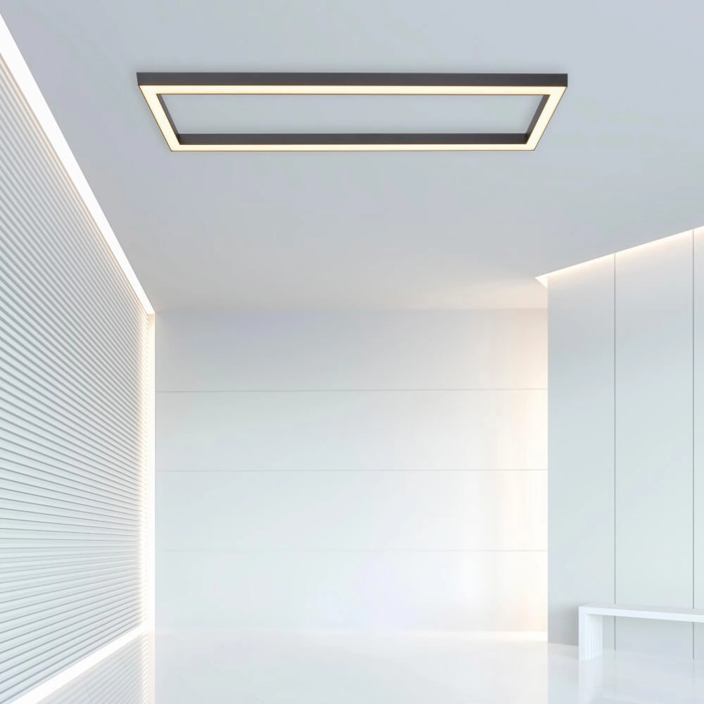 Rechthoekige plafondlamp Pure Lines Square antraciet Paul Neuhaus 4012248357941