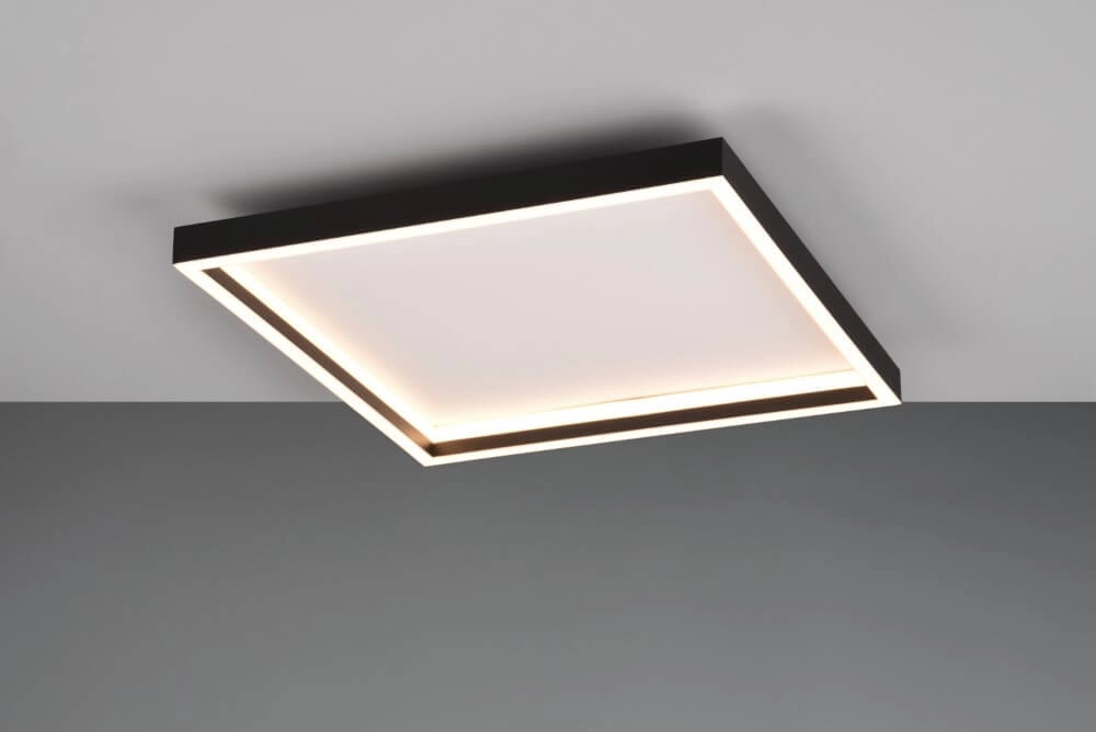 Vierkante zwarte plafonniere Rotonda Trio 4017807577648