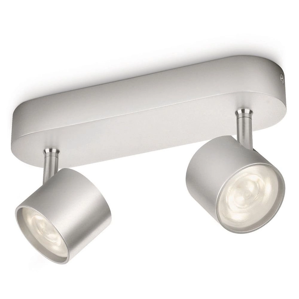 Led plafondspot My Living Star 2-lichts metaalgrijs