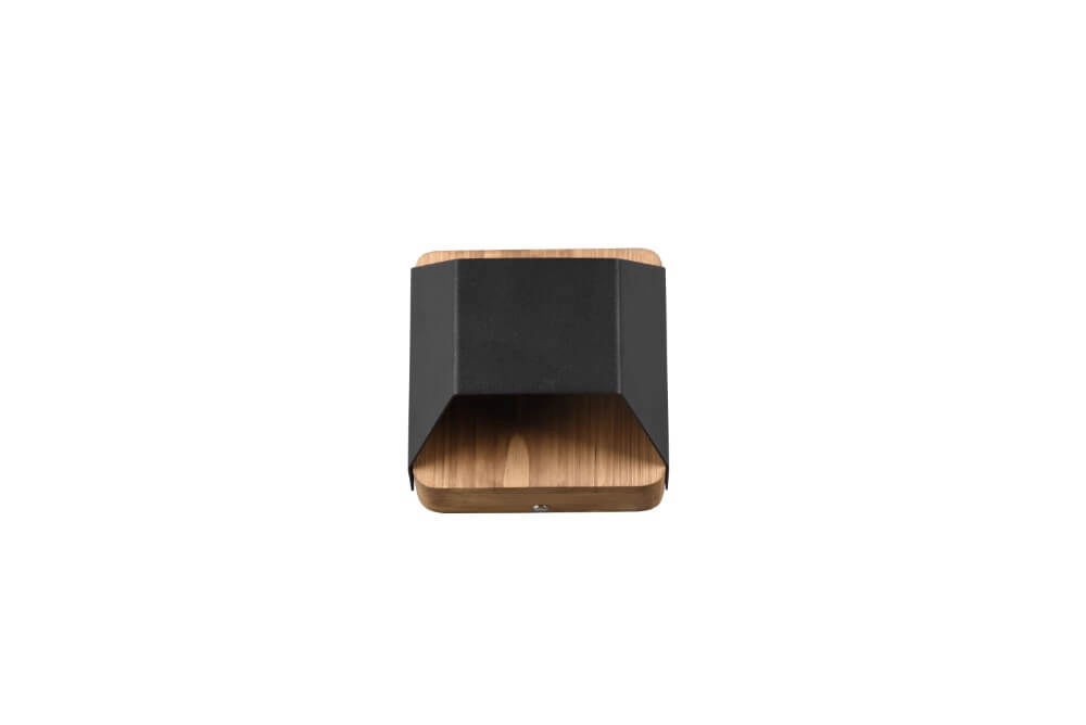 Wand lamp Arino 12cm zwart met houtbruin Trio 4017807502756
