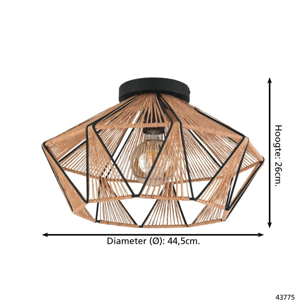 Landelijke plafondlamp Adwickle Eglo 9002759437756
