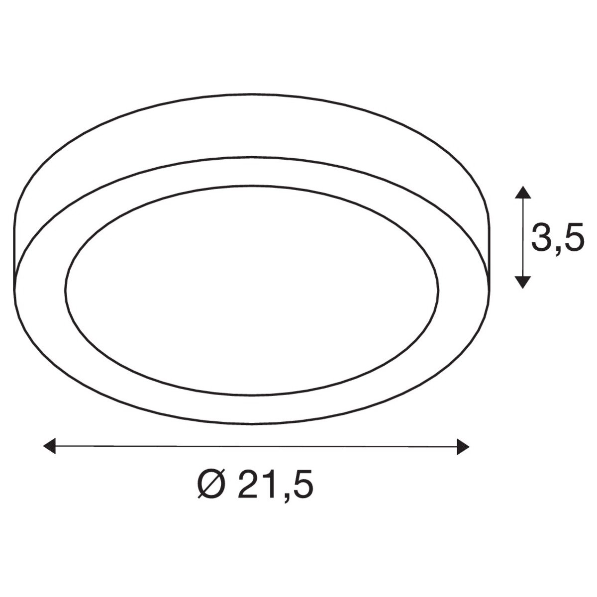 Ø 21,5cm Plafondlamp Senser 4000K SLV 4024163248525