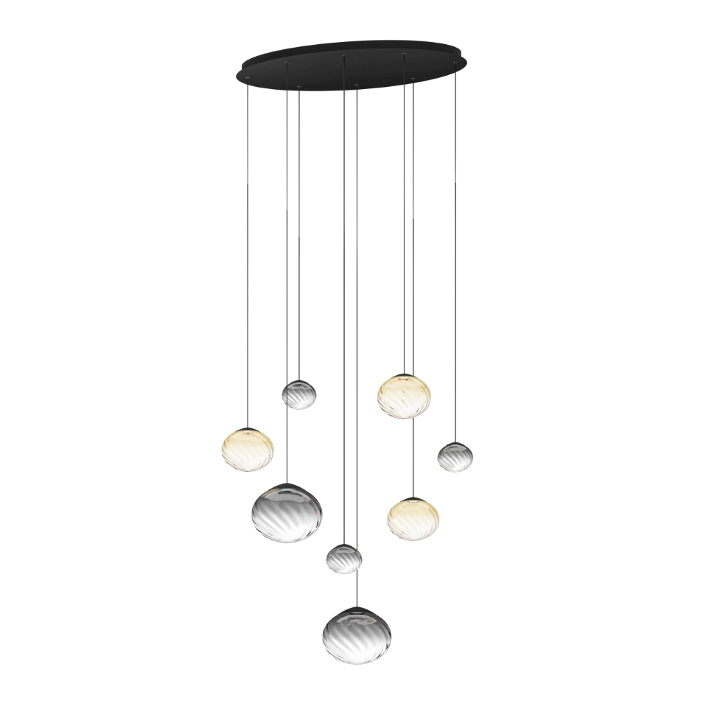 Hanglamp Pantoja zwart ovaal