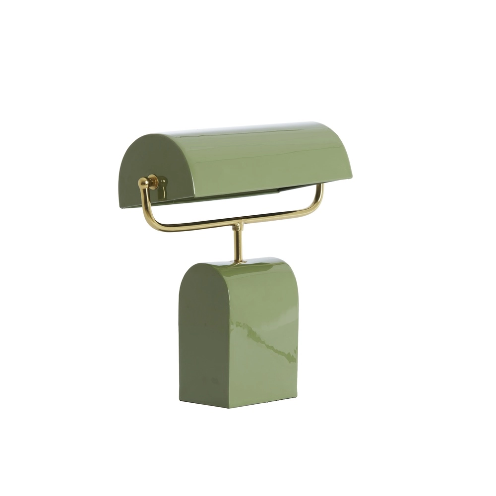 Lichtgroene bureaulamp Cardona met goud - 1x E27 Light & Living 8717807816261